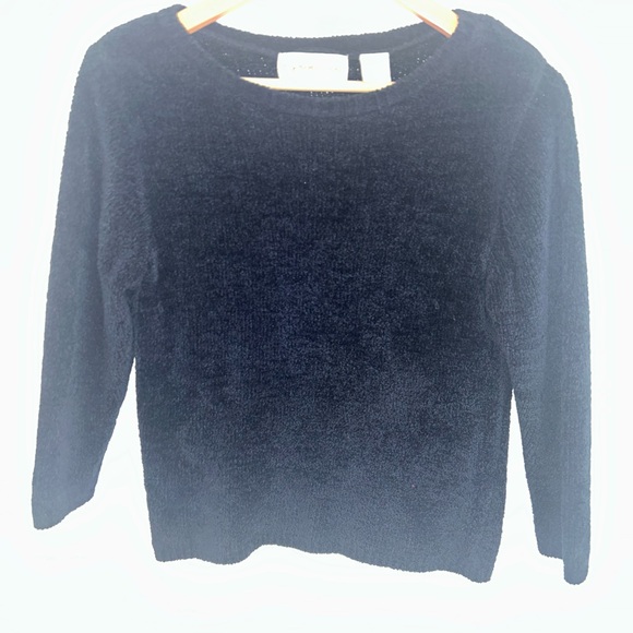 Vintage Reference Point Midnight Blue Pull Over Sweater Womens Large Soft Comfy - Picture 1 of 7